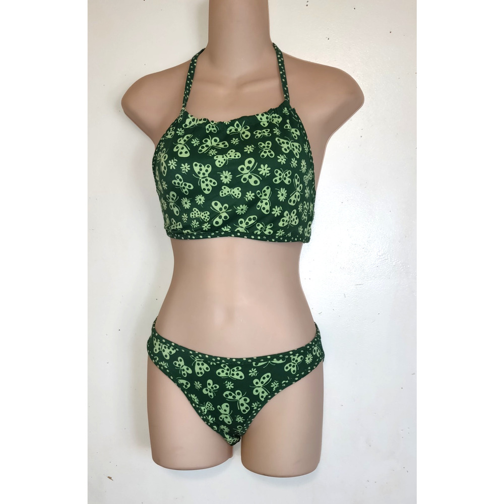 Green Floral Bikini Set